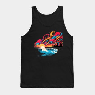 Niagara Falls Retro Graffiti Design Tank Top